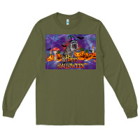 Army Green Happy Halloween Raccoon Long Sleeve Tee - LillyAllenDesigns