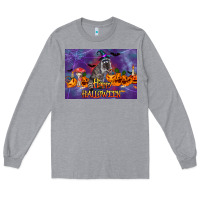 Heather Grey Happy Halloween Raccoon Long Sleeve Tee - LillyAllenDesigns