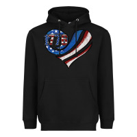 Black american flag heart Heavyweight Hoodie - Jasminsmagicworld
