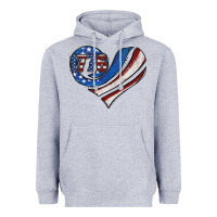 Heather Grey american flag heart Heavyweight Hoodie - Jasminsmagicworld