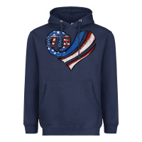 Navy american flag heart Heavyweight Hoodie - Jasminsmagicworld