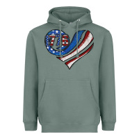 Sage american flag heart Heavyweight Hoodie - Jasminsmagicworld