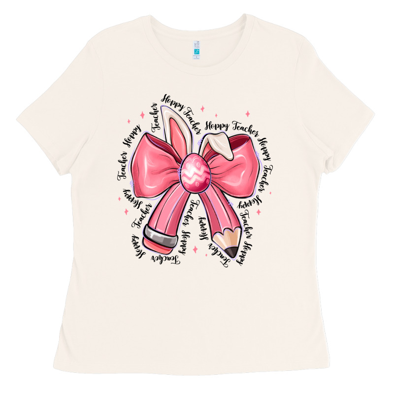 Easter Bunny Pencil Bow Ladies Tee by CowhideDigitalArt | Teevron