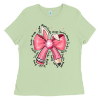 Matcha easter bunny pencil bow Ladies Tee - CowhideDigitalArt