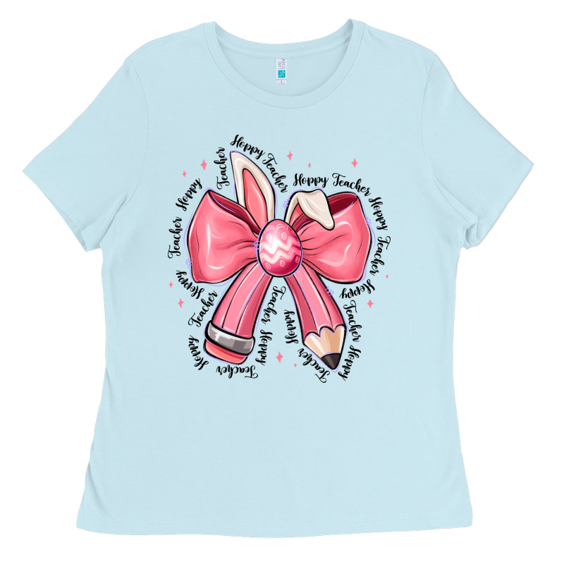 Easter Bunny Pencil Bow Ladies Tee by CowhideDigitalArt | Teevron