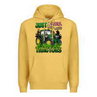 Antique Gold just a girl who loves tractors Premium Hoodie - BarkalooDesign