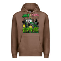 Chestnut just a girl who loves tractors Premium Hoodie - BarkalooDesign