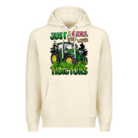 Sandshell just a girl who loves tractors Premium Hoodie - BarkalooDesign