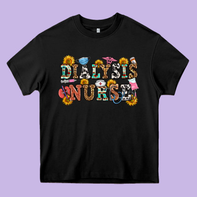Dialysis Nurse Heavy Core Tee Designed By Oliviacreatesart