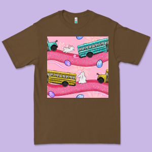 Easter School Bus Seamless Pattern Premium Tee Designed By Bundleandbundleshop