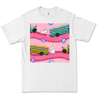 White Easter School Bus Seamless Pattern Premium Tee - BundleAndBundleShop