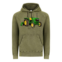 Vintage Olive farm tractor Vintage Hoodie - Artiststas