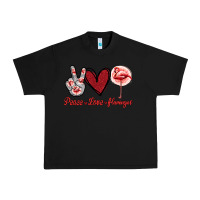 Black Peace Love Flamingo Urban Heavy Tee - Jasminsmagicworld