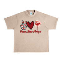 French Oak Peace Love Flamingo Urban Heavy Tee - Jasminsmagicworld