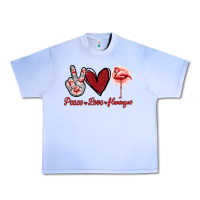 Grape Ice Peace Love Flamingo Urban Heavy Tee - Jasminsmagicworld
