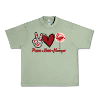 Oil Green Peace Love Flamingo Urban Heavy Tee - Jasminsmagicworld