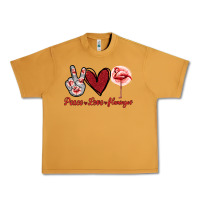 Peanut Butter Peace Love Flamingo Urban Heavy Tee - Jasminsmagicworld