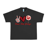Pigment Black Peace Love Flamingo Urban Heavy Tee - Jasminsmagicworld