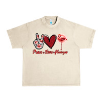 Sandshell Peace Love Flamingo Urban Heavy Tee - Jasminsmagicworld