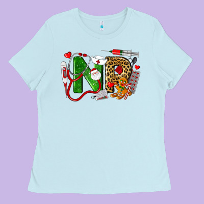 Christmas Nr Nurse Practitioner Nurse Ladies Tee Designed By Lillyallendesigns