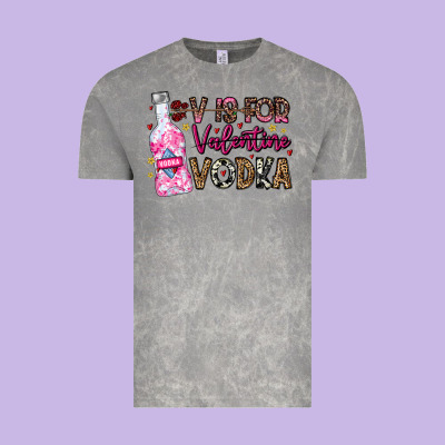 V Is For Valentine Vodka Vintage Tee Designed By Cowhidedigitalart
