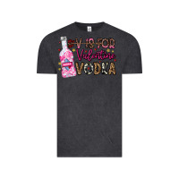 Vintage Black V is For Valentine Vodka Vintage Tee - CowhideDigitalArt
