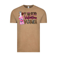 Vintage Coffee V is For Valentine Vodka Vintage Tee - CowhideDigitalArt