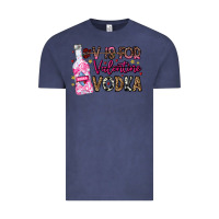 Vintage Denim V is For Valentine Vodka Vintage Tee - CowhideDigitalArt