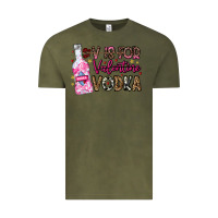Vintage Olive V is For Valentine Vodka Vintage Tee - CowhideDigitalArt