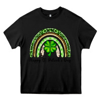 Black Happy St. Patrick's Day rainbow Heavy Core Tee - OliviaCreatesArt