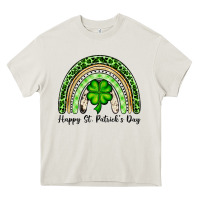Cream Happy St. Patrick's Day rainbow Heavy Core Tee - OliviaCreatesArt