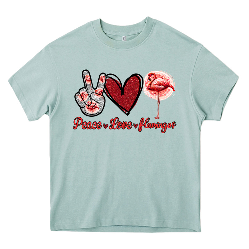 Peace Love Flamingo Heavy Core Tee by Jasminsmagicworld | Teevron