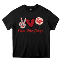 Black Peace Love Flamingo Heavy Core Tee - Jasminsmagicworld
