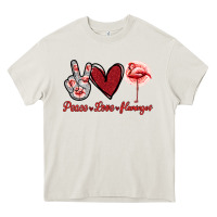 Cream Peace Love Flamingo Heavy Core Tee - Jasminsmagicworld