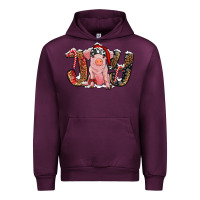 Mauve Wine joy with pig Urban Hoodie - RanaPortraitStore