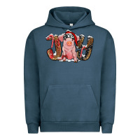Pigment Midnight Navy joy with pig Urban Hoodie - RanaPortraitStore