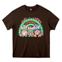 Chocolate Brown Easter gnomes rainbow Heavy Core Tee - OliviaCreatesArt