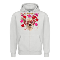 Dove Grey valentine's day  chihuahua Zipper Hoodie - RanaPortraitStore