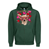 Sports Green valentine's day  chihuahua Zipper Hoodie - RanaPortraitStore