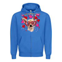 True Royal valentine's day  chihuahua Zipper Hoodie - RanaPortraitStore