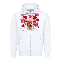 White valentine's day  chihuahua Zipper Hoodie - RanaPortraitStore
