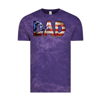 Cloud Purple American Flag Dad 4th of July Vintage Tee - LillyAllenDesigns