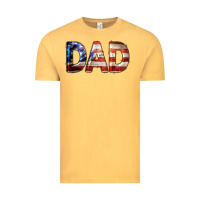 Vintage Mustard American Flag Dad 4th of July Vintage Tee - LillyAllenDesigns