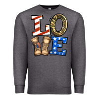 Charcoal Heather love 4th of july army veteran Premium Sweatshirt - Jasminsmagicworld