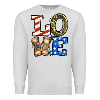 Dove Grey love 4th of july army veteran Premium Sweatshirt - Jasminsmagicworld