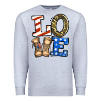 Heather Grey love 4th of july army veteran Premium Sweatshirt - Jasminsmagicworld