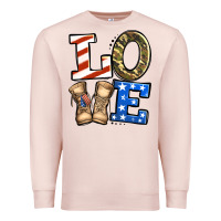 Pale Pink love 4th of july army veteran Premium Sweatshirt - Jasminsmagicworld