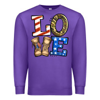 Purple love 4th of july army veteran Premium Sweatshirt - Jasminsmagicworld