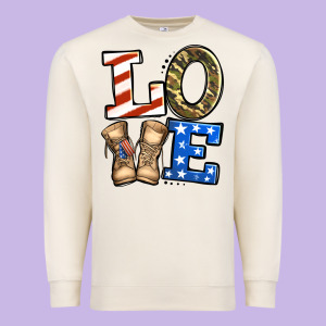 Love 4th Of July Army Veteran Premium Sweatshirt Designed By Jasminsmagicworld