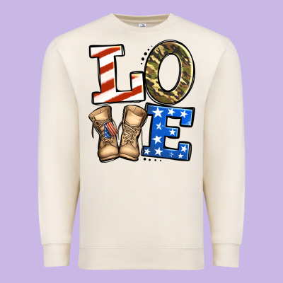 Love 4th Of July Army Veteran Premium Sweatshirt Designed By Jasminsmagicworld